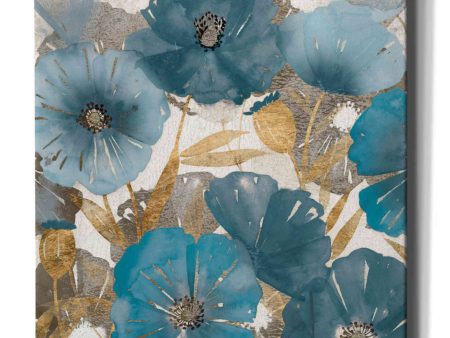 Blue and Gold Poppies I  by Studio W, Canvas Wall Art For Discount