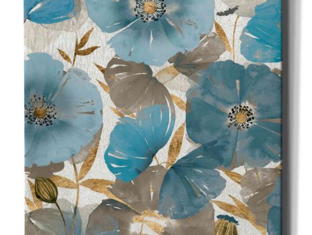 Blue and Gold Poppies II  by Studio W, Canvas Wall Art Hot on Sale