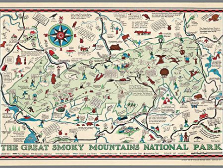 SDS1127 - Great Smoky Mountains National Park Map II - 18x12 Online Sale