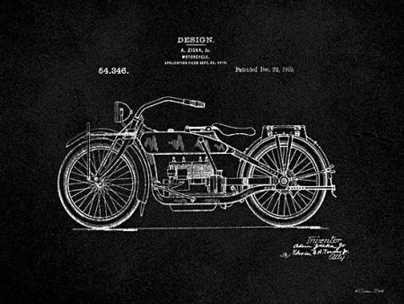 SB1126 - Motorcycle Blueprint - 16x12 on Sale