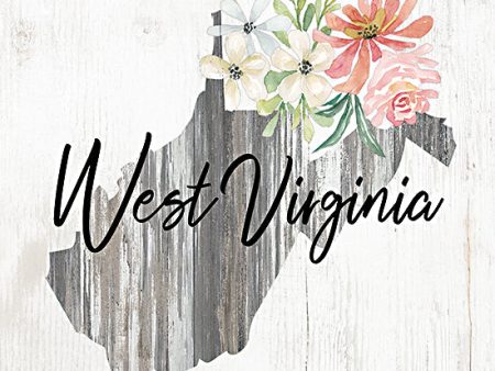 CIN2085 - Floral West Virginia State Art - 12x12 Online Sale