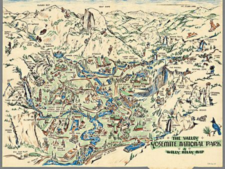 SDS1130 - Yosemite National Park Map - 16x12 Online Sale