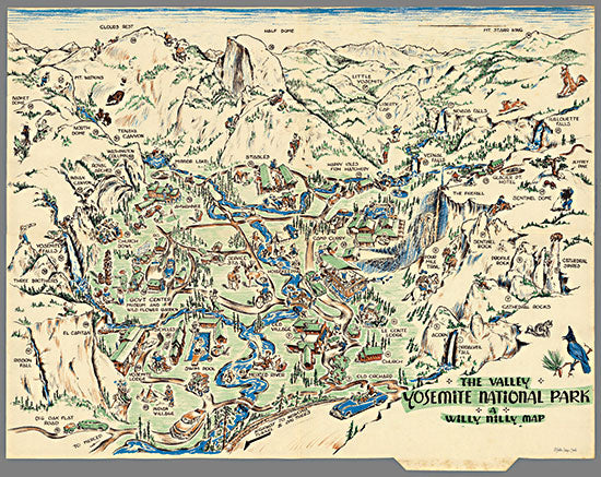 SDS1130 - Yosemite National Park Map - 16x12 Online Sale