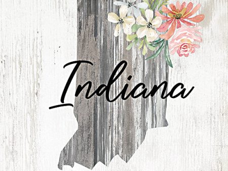 CIN2075 - Floral Indiana State Art - 12x12 Hot on Sale