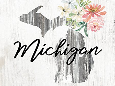 CIN2079 - Floral Michigan State Art - 12x12 on Sale