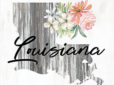 CIN2234 - Floral Louisiana State Art - 12x12 For Cheap