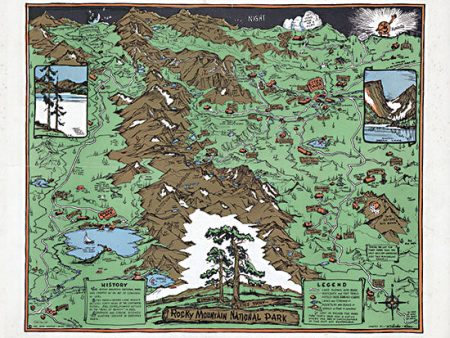 SDS1125 - Rocky Mountain National Park Map - 16x12 Online Hot Sale