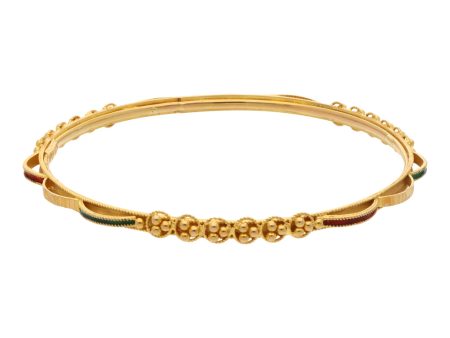 Pulsera de arillo diseño especial con esmalte en oro amarillo 18 kilates. Discount