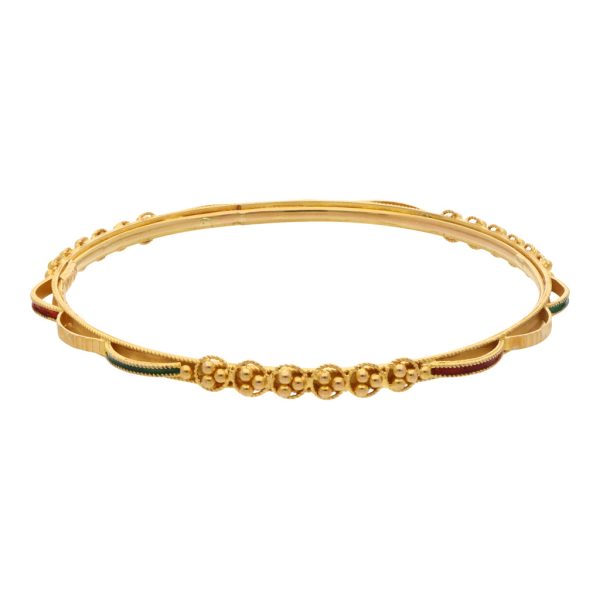 Pulsera de arillo diseño especial con esmalte en oro amarillo 18 kilates. Discount