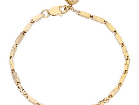 Pulsera para niña diseño especial con dije esférico en oro amarillo 18 kilates. Sale