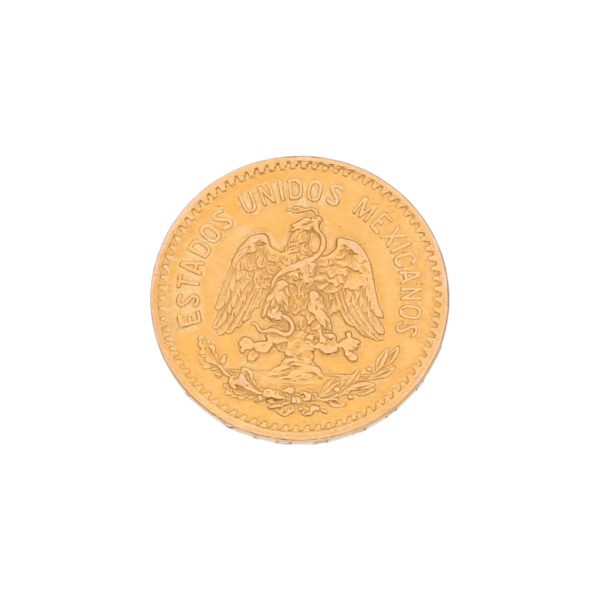 Moneda de cinco pesos oro mexicano amarillo 21.6 kilates. on Sale