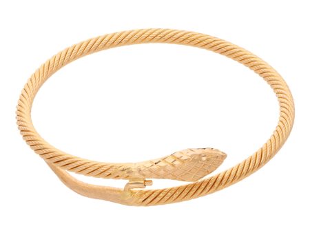 Brazalete estriado motivo serpiente en oro amarillo 18 kilates. Online Sale