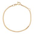 Pulsera para niña eslabón cruzado cuadrado en oro amarillo 18 kilates. Hot on Sale