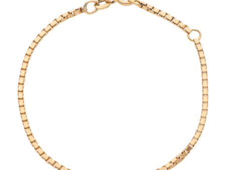 Pulsera para niña eslabón cruzado cuadrado en oro amarillo 18 kilates. Hot on Sale