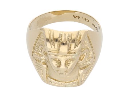 Anillo diseño especial motivo egipcio en oro amarillo 14 kilates. Online now