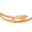 Brazalete estriado motivo serpiente en oro amarillo 18 kilates. Online Sale