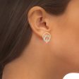 Aretes estilizados con diamantes en oro tres tonos 18 kilates. Online Sale