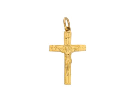 Crucifijo diseño especial en oro amarillo 22 kilates. Online Sale