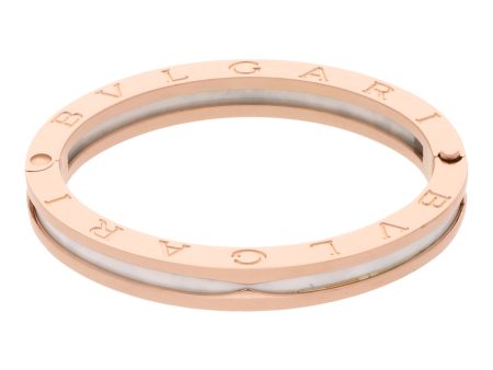 Brazalete articulado con cerámica firma Bvlgari en oro rosa 18 kilates. Discount