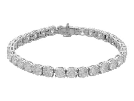 Pulsera hechura especial con diamantes en oro blanco 14 kilates. Cheap