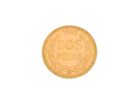 Moneda de dos pesos oro mexicano amarillo 21.6 kilates. on Sale