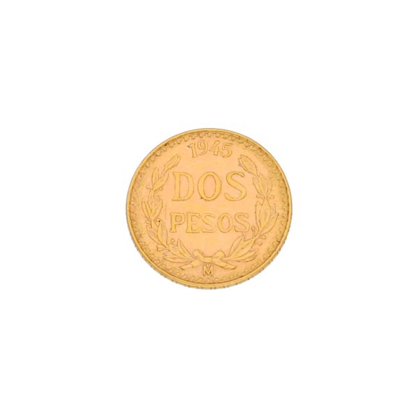 Moneda de dos pesos oro mexicano amarillo 21.6 kilates. on Sale