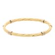 Pulsera de arillo articulada torzal en oro dos tonos 18 kilates. Discount