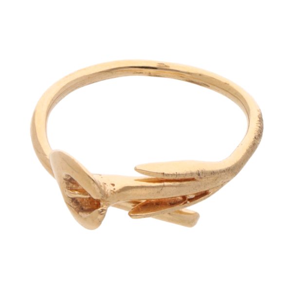 Anillo abierto motivo alcatraz en oro amarillo 14 kilates. Online