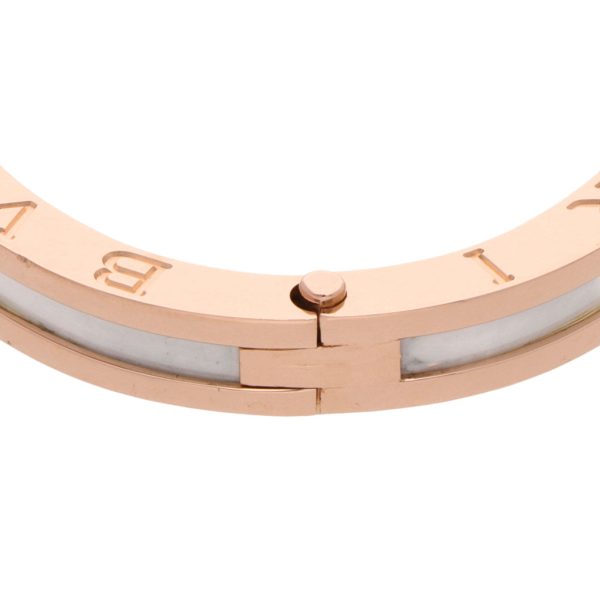 Brazalete articulado con cerámica firma Bvlgari en oro rosa 18 kilates. Discount