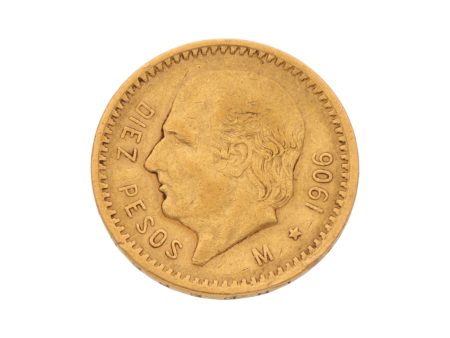 Moneda de diez pesos oro mexicano amarillo 21.6 kilates. Hot on Sale