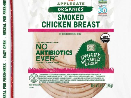 Applegate Deli Meat Sliced Smoked Chicken Breast Og 6 Oz For Sale